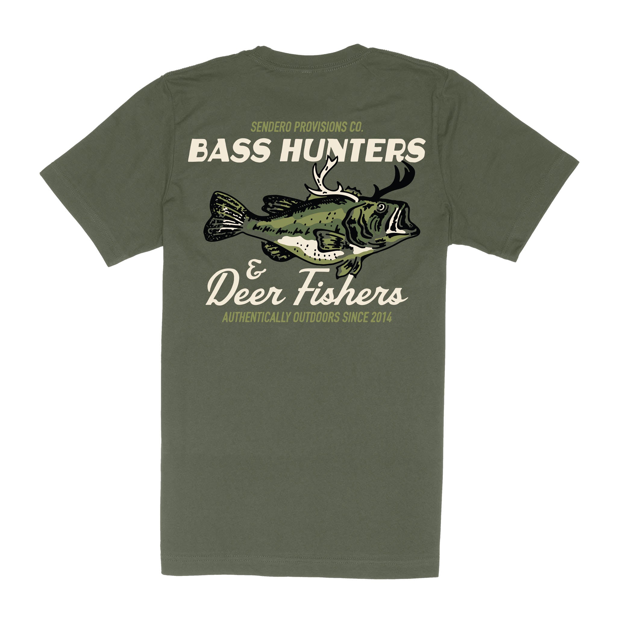 Deer Fishers T-Shirt- Army Green